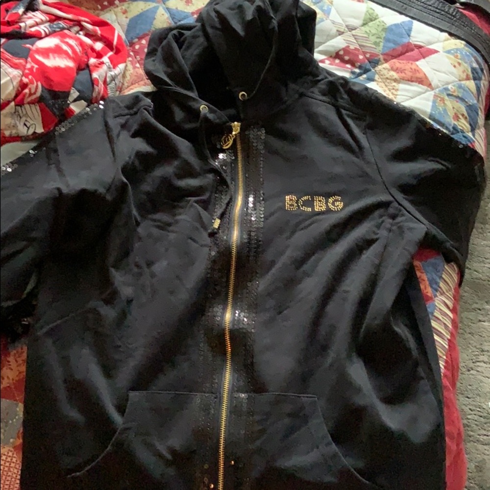 BRAND NEW WITH TAG BCBG Sequined Black Jacket